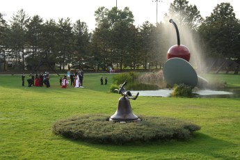 A scene from the Walker Sculpture Garden