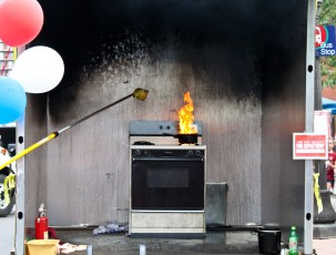 Scenes from the fire demostration at the Children's Museum