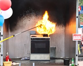 Scenes from the fire demostration at the Children's Museum