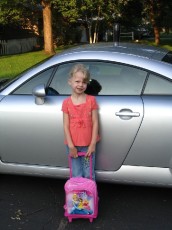 Mykala - First Day of Kindergarten - In front of car