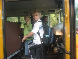 Nick and Mykala - Getting on bus
