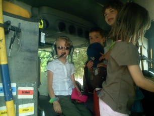 Mykala in a fire truck