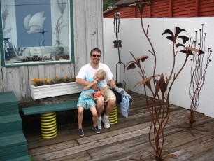 Mykala and Daddy on The Spring Chair