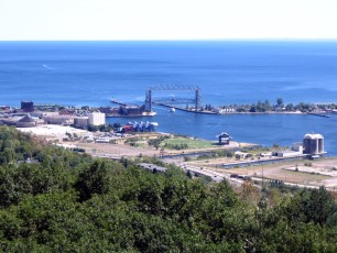 A view of the Aerial Lift Bridge from Enger Tower