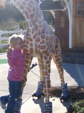 Mykala posing with a Giraffe
