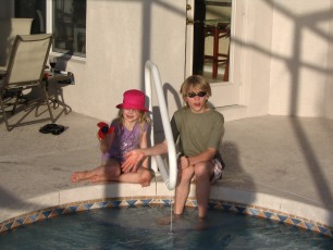 Nick and Mykala by the pool