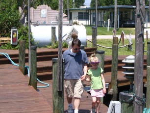 On the dock at the Navi-Gator