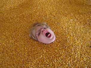Mykala buried in corn