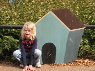 Mykala pretending to be a dog at Como Zoo