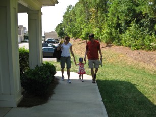 Walking back to the apartment from Kids Together Park