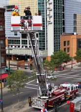 A view of the ladder truck that we rode.