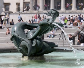 A mermaid at Trafalgar Square