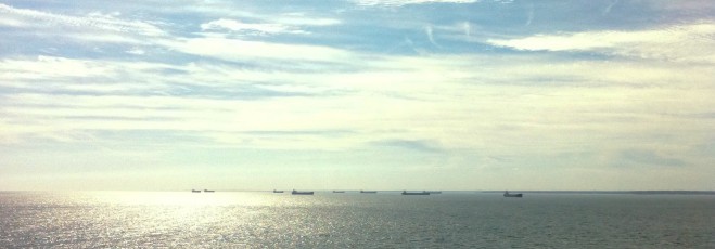 A view from the Chesapeake Bay Bridge.