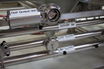 Piping network for the brewing process at Dogfish Head Brewery.
