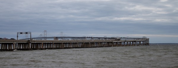 A view of the Chesapeake Bay Bridge.