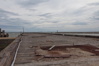 A pier near the Chesapeake Bay Bridge.