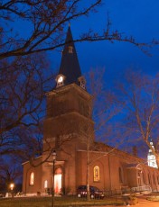 A view of the church in the middle of Church Circle in Annapolis.