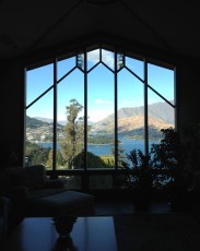 A view of the lake and Queenstown through the living room window