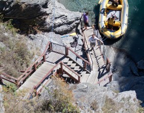 Greg starts the long climb back up after bungy jumping