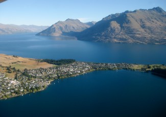 On return from Milford Sound (almost landed, view of Frankton Arm)