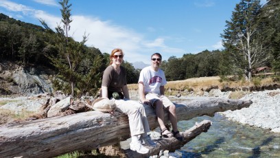 Taking a break on Routeburn Track