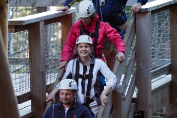 Corinne ready to Zip Trek!