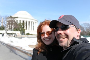 Self portrait with the Jefferson Memorial in the background