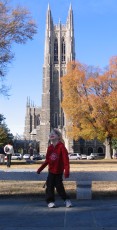 Mykala outside Duke Chapel
